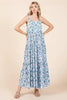 New Flower Print Tiered Sleeveless Empire Maxi Dress – Elegant, Playful and Feminine Floral Maxi Dress with Whimsical Layers by Stevvex