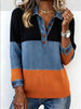 Contrast Color Button-Detail Pullover Knit Top – Women’s Elegant Commuter by FitiqueFit