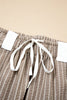 Brown Stripe Drawstring Cargo Jogger Pants with Pockets by Wild and Free Boutique
