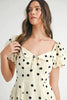 Polka Dot Puff Sleeve Midi Dress For Women – Vintage Fluttering Polka Dot Dress, Feminine Puff Sleeve Dress, Retro Midi Dress, Classic Chic Dress by Stevvex