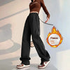Gray High-Waist Loose Wide-Leg Straight Pants Women by FitiqueFit