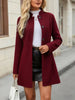 Women’s Elegant Stand Collar Slim Jacket – Button Front A-Swing Long Sleeve Coat by FitiqueFit