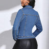 Women's Denim-Look Short Jacket by FitiqueFit