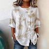 Women's Floral 3D Print Pullover Top – Loose Fit Elegant Casual S to 3XL by FitiqueFit