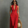 Women's Casual Polyester Midi Dress by FitiqueFit