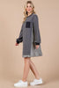 Striped Patchwork Round Neck Terry Sweatshirt Dress For Women – Casual, Trendy, Cozy, Playful, Relaxed Vibe for Everyday Wear by Stevvex