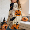 Women’s Hollow Out Batwing Top – Halloween Pumpkin Print Blouse by FitiqueFit
