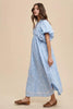 Floral Smock Detail Puff Sleeve Summer Dress – Feminine Floral Smocked Puff Sleeve Dress with Delicate Details for Casual and Special Occasions by Stevvex