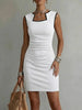 Women's Solid Color Sleeveless Knit Midi Dress – Casual One-Piece by FitiqueFit