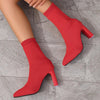Women’s Chunky-Heeled Knitted Suede Ankle Boots by FitiqueFit
