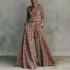 Leopard Print Wide-Leg Pants Set – Women’s Casual Two-Piece by FitiqueFit