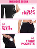 3-Pack High-Waisted Cropped Yoga Pants with Slanted Pockets by FitiqueFit