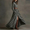 Women's Printed Lapel Slim-Fit Dress – Elegant Commuter Style by FitiqueFit