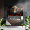 Lion in Flowers Brushed Aluminum Dibond Wall Art by Insigneart USA