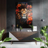 Lion in Flowers Brushed Aluminum Dibond Wall Art by Insigneart USA