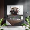 Bull Brushed Aluminum Dibond Wall Art by Insigneart USA