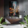 City at Night Brushed Aluminum Dibond Wall Art by Insigneart USA