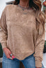 High-rise saved by grace Letter Embroidery Mineral Wash Loose Sweatshirt by Wild and Free Boutique