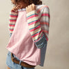 Women's Striped Long Sleeve Top Round Neck Pullover by FitiqueFit
