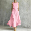 Women's Lace-Up Waist-Cinching Sleeveless Maxi Dress by FitiqueFit