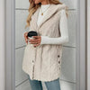 Women's Textured Sleeveless Hooded Vest by FitiqueFit