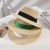 Adult Summer Straw Hat Fashion Casual Beach Fedora Hat Wide Brim Straw Hat Luxury Fedora Summer Packable Sun Hat Lightweight Women Beach Sun Hat Breathable Sun Hats For Women 56-58cm by Stevvex