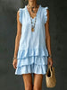 V-Neck Ruffle-Trim Tiered Sleeveless Midi Dress – 4 Colors, S–XXL by FitiqueFit