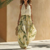 Waist-Cinching Ruffle-Hem Printed Maxi Dress – S–3XL by FitiqueFit