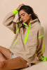 BiBi Contrast Edge Half Zip Up Sherpa Jacket by FitiqueFit