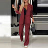 Casual Printed Suit Set for Women – Geometric Long Sleeve Two Piece Outfit by FitiqueFit