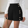 Decorative Buckle Design Elastic Waist Stretchy Knit Fabric by My Store