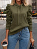 Minimalist Puff Sleeve Drawstring Hoodie by FitiqueFit