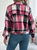 Classic Plaid Button Up Long Sleeve Jacket Women Cozy Trendy Everyday Wear Simple Jacket by Stevvex
