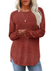 Casual Ribbed Knit Long Sleeve T-Shirt by Simply Love