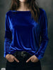 Full Size Velvet Long Sleeve T-Shirt Plus Size by Simply Love