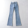 Women's Fashion High Waist Tight Elastic Slimming Love Micro Flared Jeans