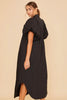 Sophisticated Elegant Black Puff Sleeve Midi Dress Luxury Dress for Women Timeless Women Dress by Stevvex