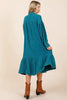 New Mineral Wash Cotton Gauze Ruffle Midi Shirt Dress For Women – Trendy, Chic, Casual & Feminine Design For Any Occasion by Stevvex
