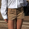 Women's Low-Rise Straight-Leg Corduroy Shorts by FitiqueFit