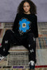 POL Floral Pattern Round Neck Sweater with Exposed Stitching by FitiqueFit
