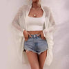 Women's Hollow-Out Shawl Cardigan – Batwing Sleeve Sun-Protective Cover-Up by FitiqueFit