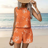Women's Floral Print Tank Top & Shorts Two-Piece Set – Summer by FitiqueFit