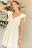 Tie Back V-Neck Ruffle Sleeve Summer Dress For Women – Elegant, Chic & Trendy V-Neck Fluttering Dress with Ruffles & Tie Detail by Stevvex
