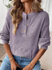 Ribbed Button Detail Long Sleeve T-Shirt by Simply Love