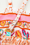 Multicolor Boho Patchwork Print Square Neck Sundress