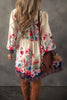 Vintage Flower Button Down Lantern Sleeve Dress Feminine Floral Dress For Women by Stevvex