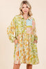 New Summer Floral Button Detail Long Sleeve Shirt Dress For Women – Elegant, Trendy, Fluttering, Feminine & Timeless Chic by Stevvex