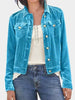 Casual Button-Up Long Sleeve Jacket with Chest Pockets and Relaxed Fit by Stevvex