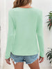 Waffle Knit Button-Detail V-Neck T-Shirt by Simply Love