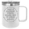 Just a Regular Mama Trying Not to Raise A**holes 15 oz Polar Camel Coffee Mug with Sliding Lid by Anchored Grace Boutique